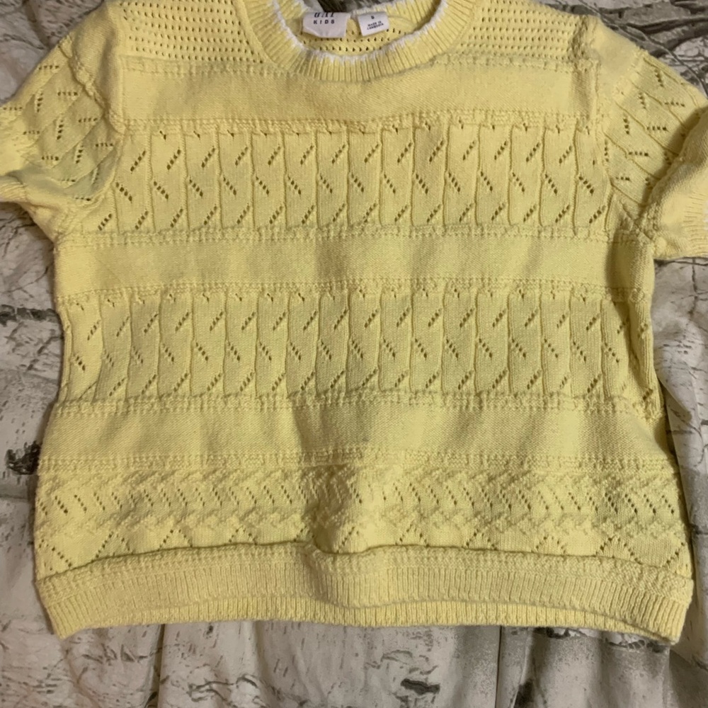 Gap kids-Light Yellow Knit Short-Sleeve Sweater -kids 5/6